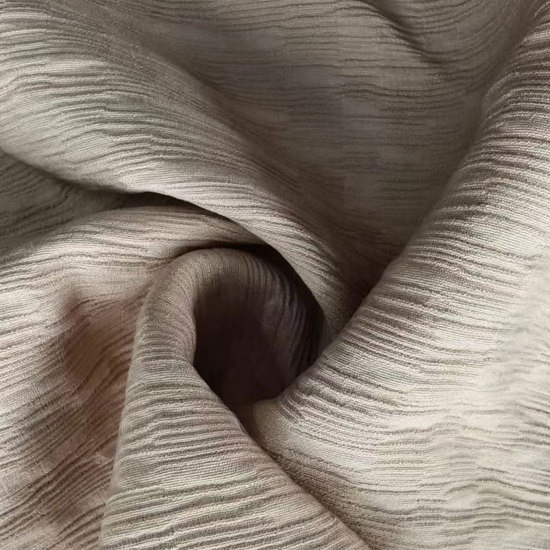 Jacquard Single-Filament Nylon Rayon Fabric With Distinct Pleated Texture