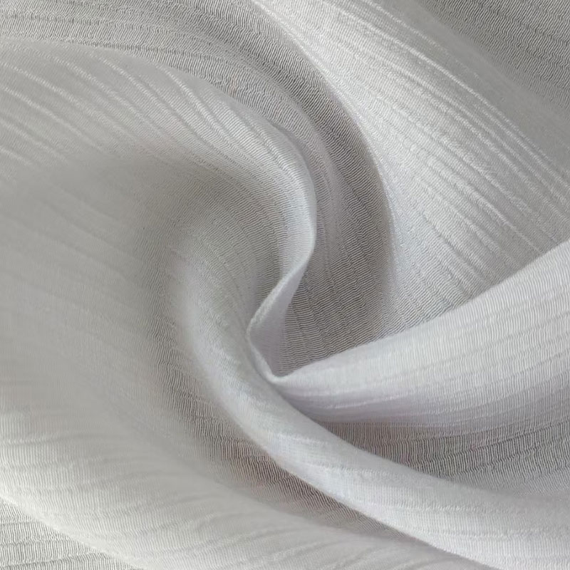 Strongly Twisted 4:1 Single-Filament Rayon/Nylon Fabric with Crinkle Texture