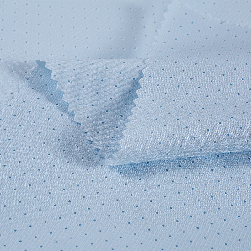 64gsm 50D Recycled Polyester Fabric High-Stretch Mini Roma Check Mechanical Perforation Fishing Fabric Series