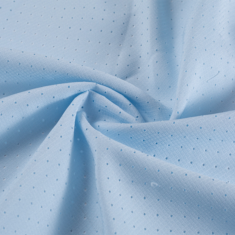 64gsm 50D Recycled Polyester Fabric High-Stretch Mini Roma Check Mechanical Perforation Fishing Fabric Series