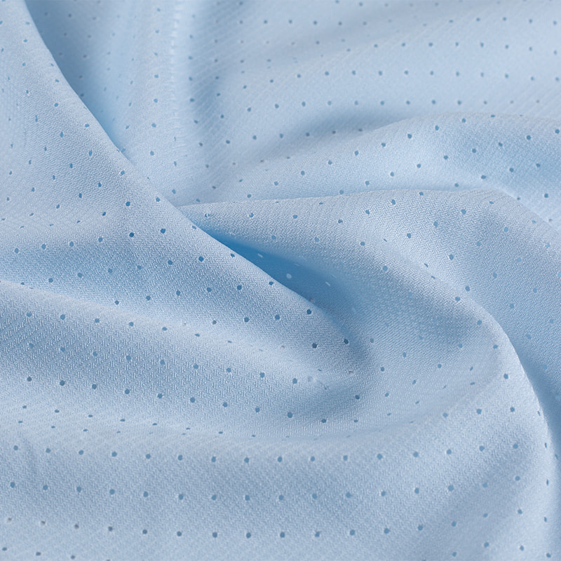 64gsm 50D Recycled Polyester Fabric High-Stretch Mini Roma Check Mechanical Perforation Fishing Fabric Series