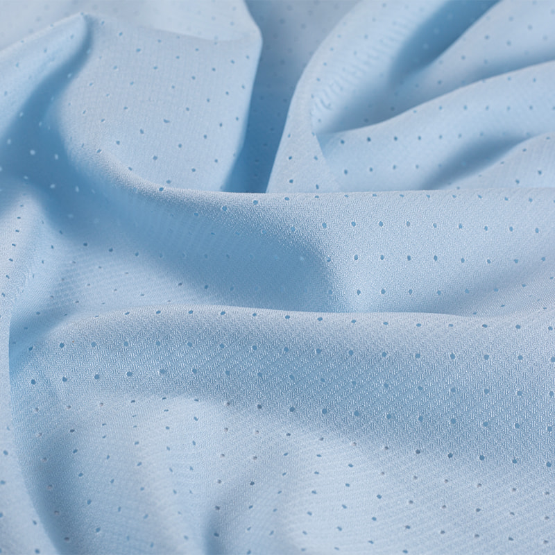 64gsm 50D Recycled Polyester Fabric High-Stretch Mini Roma Check Mechanical Perforation Fishing Fabric Series