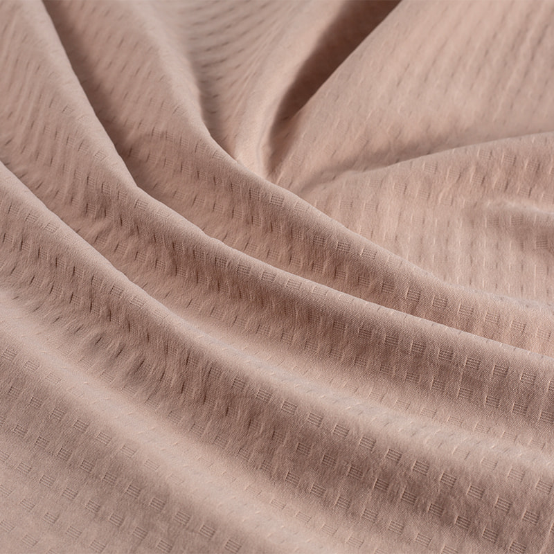 120gsm 75D T8 Recycled Polyester  Leisure Weft-Stretch Jacquard Bubble Check Jacquard Fabric