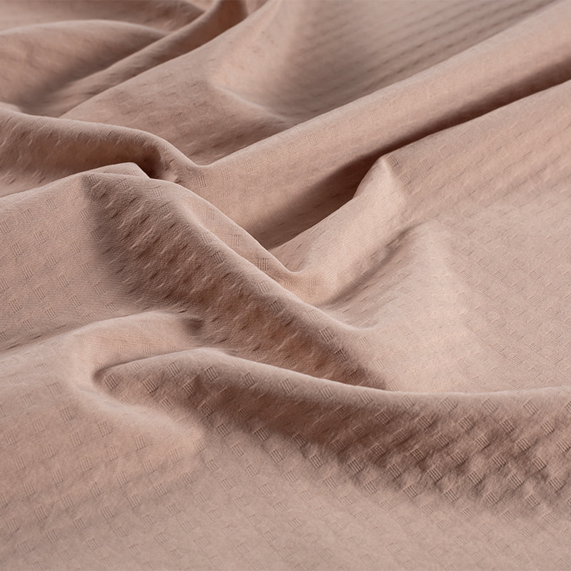 120gsm 75D T8 Recycled Polyester  Leisure Weft-Stretch Jacquard Bubble Check Jacquard Fabric